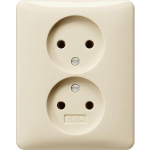 2-voudig wandcontactdoos zonder RA v.afd.pl. STK Gira Standard 55 creme wit