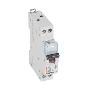 Installatieautomaat MCB DX³ 1-polig + Nul C-karakteristiek 2A 6000A