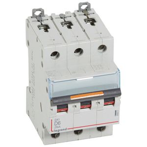 Installatieautomaat 3-polig D-karakteristiek 6A 25kA DX³ DIN
