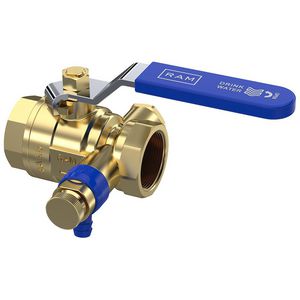 Kogelkraan S28 met aftapper  3/4"bn. k