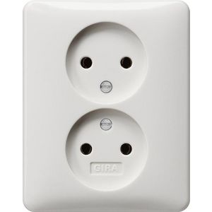 2-voudig wandcontactdoos zonder RA v.afd.pl. STK Gira Standard 55 zuiver wit