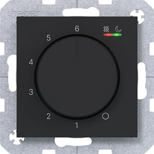 Kamerthermostaat verwarming/koeling A.x/C.x nachtzwart mat