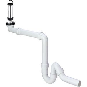 PP afvoergarnituur v.Ergo wastafel 1.1/2"x 40 wit m.muurbuis