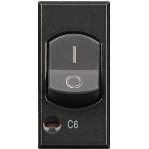Installatieautomaat 6A 1-polig + Nul 1.5kA 1 module antraciet Axolute
