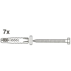 Muurbevestigingsset v.douchezitting RVS v.LI2202 en LI2203