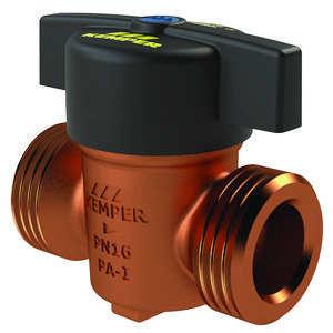 Afsluiter van brons+bedieningsgreep buitendraad DN20