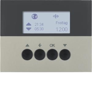 Schakelklok-opzetmod. jaloeziebediening KNX-RF berker K.5 edelstaal