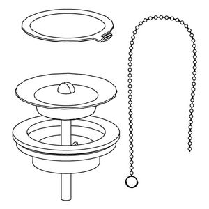 Afvoerfitting ring ketting en plug R2120-21-22-23