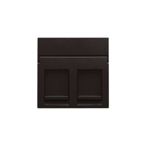 Centraalplaat data 2x RJ dark brown