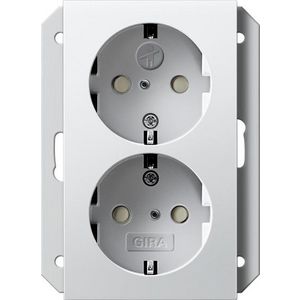 2-voudig wandcontactdoos met randaarde Safety Plus v. IB-doos 1-voudig System 55 zuiver wit