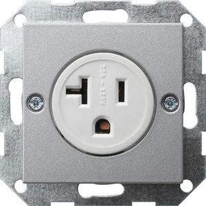 wandcontactdoos 2-p NEMA 5-20R System 55 kl.alum.