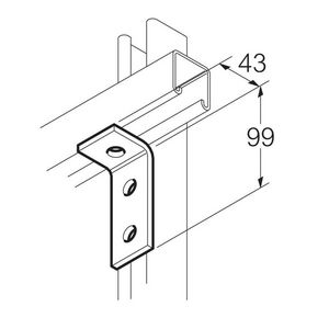 Bevestigingshoek RVS316 3gats 99x40