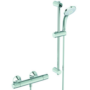 Douchethermostaatset / renovatieset T25 CERATHERM 150mm + idealrain M3 glijstang 60cm chroom incl. s-koppelingen