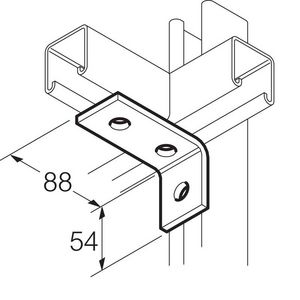 Bevestigingshoek 90gr.Thvz 3-gats max. 1200N