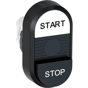 Verlichte dubbele knop wit/zwart start/stop 1SFA611148R1102