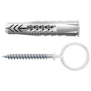 Universeelplug UX8x50 OH N kraag oogschroef wit VVE=25