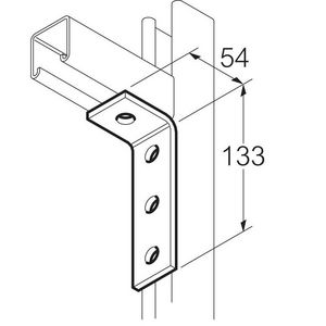 Bevestigingshoek RVS316 4gats 137x56