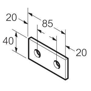 Bevestigingsstrip 2 gats RVS316 L82 B40