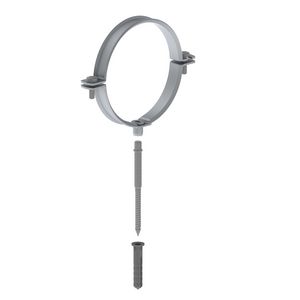 Muurbeugel Alu-Fix 125mm wit incl. pen M8x100 + muurplug