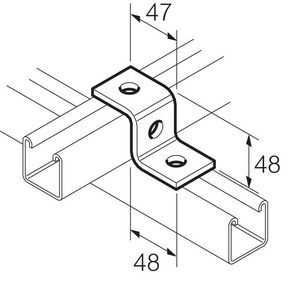 Z-Bevestigingsbeugel RVS316 3 gats 41x41