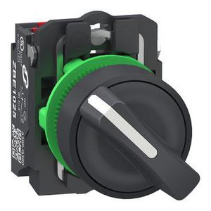 Keuzeschakelaar Harmony XB5 grijs Plastic zwart 22mm 2 stand