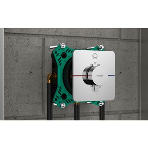 Comfort E thermostaat afbouwdeel tbv inbouw voor 1 functie en extra uitgang chroom