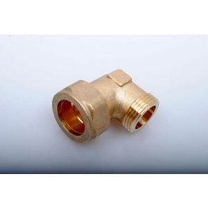 Kniekoppeling 3/4"-22 messing
