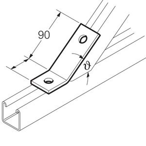 Bevestigingshoek stomp 75gr.RVS316L