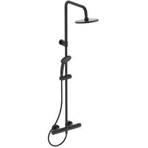 Douchesysteem thermostatisch CERATHERM T25 Flex Ø200mm silk black hoh 150mm incl. s-koppelingen
