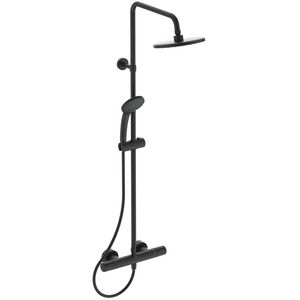 Douchesysteem thermostatisch CERATHERM T25 Ø200mm silk black hoh 150mm incl. s-koppelingen