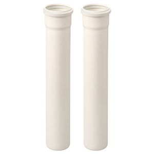 Set met 2 verlengpijpen Rolux T120 wit PP 80mm l=1000mm