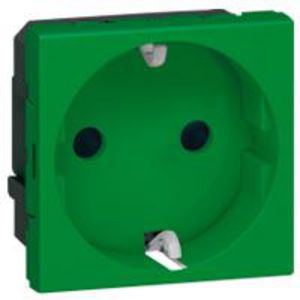 Wandcontactdoos 1voudig kv steek 2 mod. groen Mosaic VVE=10