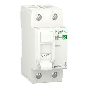 Aardlekschakelaar 2-polig 63A 6000A 30mA Type A Resi9