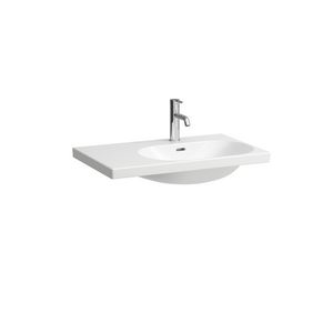 Wastafel LUA 75x46cm asyme afleg Li +3kraangat +overl Lccb