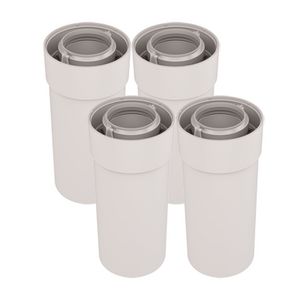 Set met 4 verlengpijpen UbiFit concentr. Push-Fit PP Ø60/100mm 500mm
