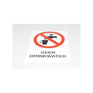 Pictogram geen drinkwater 140x200mm sticker