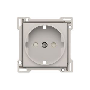 Afwerkingsset stopcontact randaarde/besch.afsl. L.grey