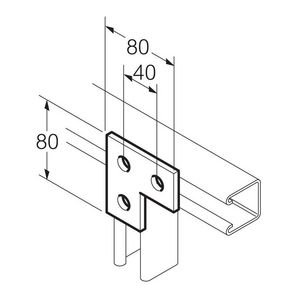 Bevestigingshoek verticaal Thvz 82x82/41