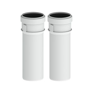 Set met 2 verlengpijpen Safe-PP 80mm l=1000mm wit