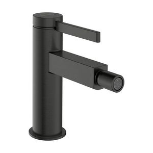 Bidetmengkraan Finoris 1-hendel afvoerplug Brushed Black Chrome