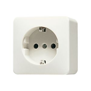 Wandcontactdoos met R/A AP600 wit vlak opbouw