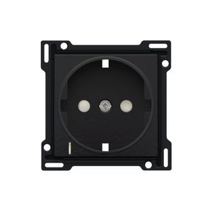 Afwerkingsset stopcontact randaarde besch/spanning pianoblac