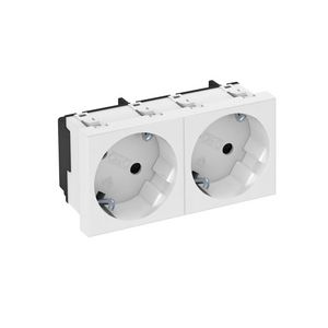 Contactdoos 2-vdg 33gr 250V 10/16A carbonaat puur wit