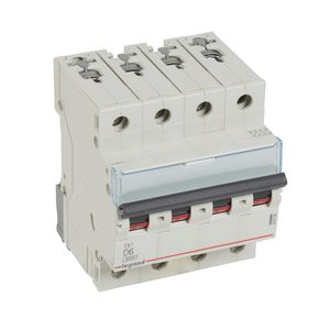 Installatieautomaat MCB TX3 4-polig D-karakteristiek 6A 6000A