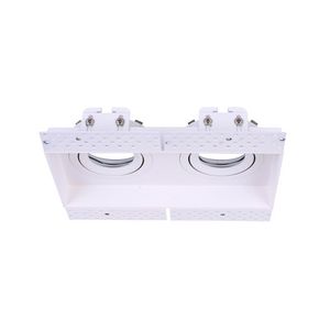 Rechthoek verzonken trimless armatuur 2 modulair spots wit