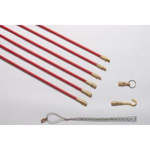 Set glasfiber trekstaven STANDAARD ø5mm 6x 1mtr.