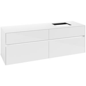 Wastafelonderkast Collaro 1600x548x500mm Glossy White C13600DH