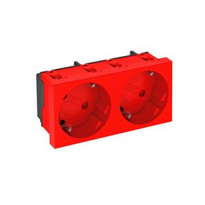 Contactdoos 2-vdg 33gr 250V 10/16A carbonaat