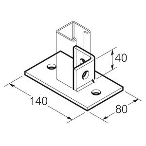 Bevestigings-/grond-/plafondplaat Thvz C41x41