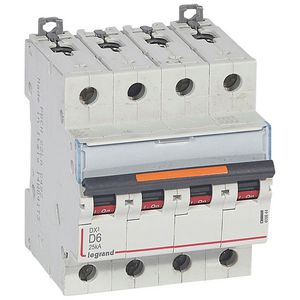 Installatieautomaat 4-polig D-karakteristiek 6A 25kA DX³ DIN